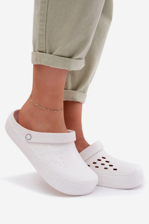 Čības Tukšas Sieviešu Vieglas čības uz pirksta Big Star TT274A081 baltas krāsas