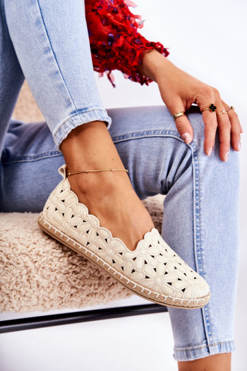 Sieviešu Paslīdēt uz Balerīnas ar puķītēm smilšu krāsas Vennice 2