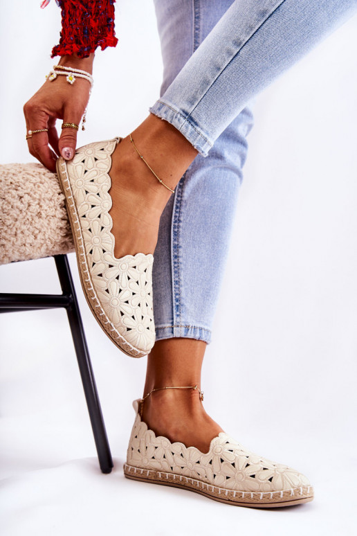 Sieviešu Paslīdēt uz Balerīnas ar puķītēm smilšu krāsas Vennice