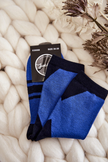 Zeķes Divu toņu Ar svītrām zils-melnas krāsas 2