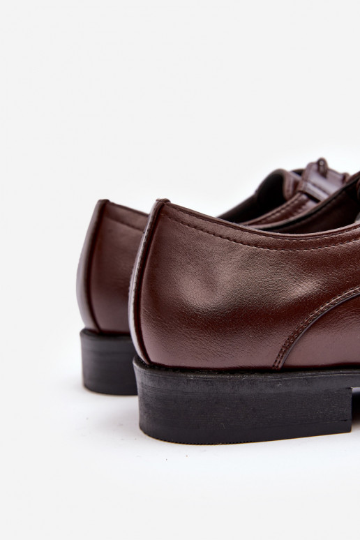 Vīriešiem Āda apavi tumši brūnas krāsas Harene