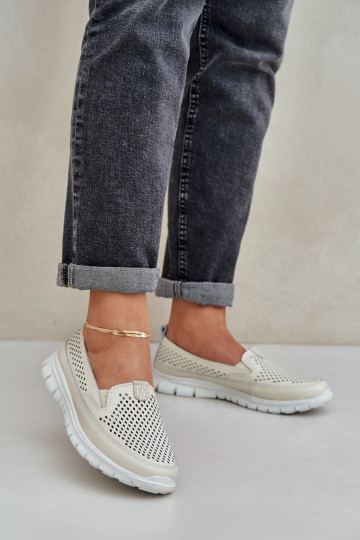 Gaisma Āda Ažūrs Sieviešu mokasīni ar apzeltītu zoli smilšu krāsas Tanelora 2