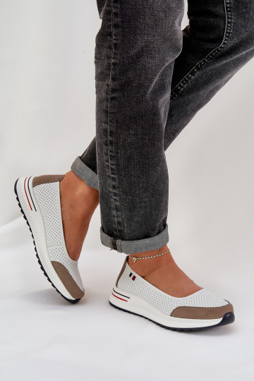 Balerīnas Uz Ķīļa baltas krāsas Nelviera