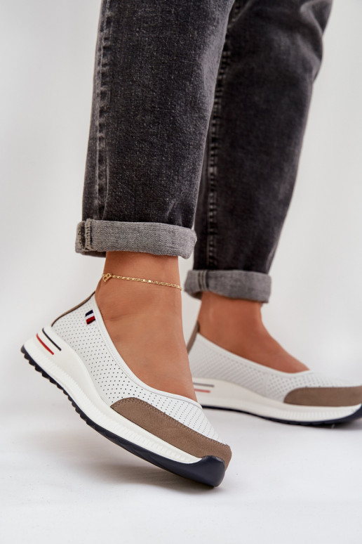 Balerīnas Uz Ķīļa baltas krāsas Nelviera