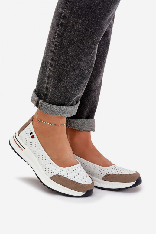 Balerīnas Uz Ķīļa baltas krāsas Nelviera