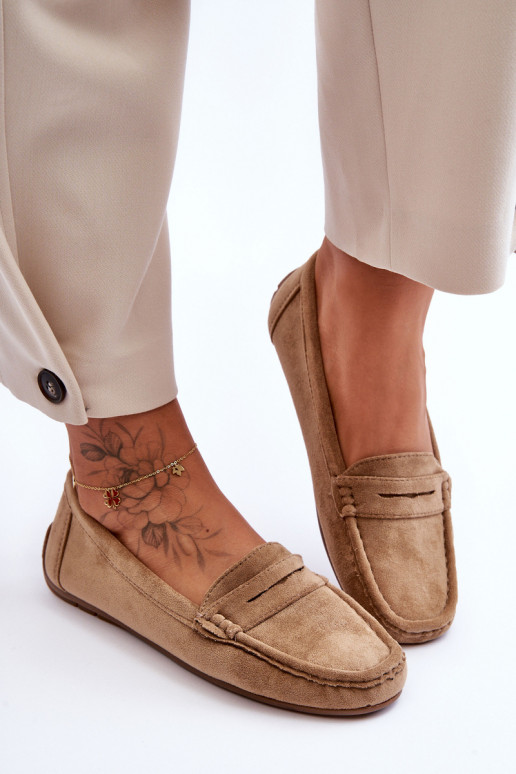 Eleganti zamšādas lauferi brūnas krāsas Lenvie