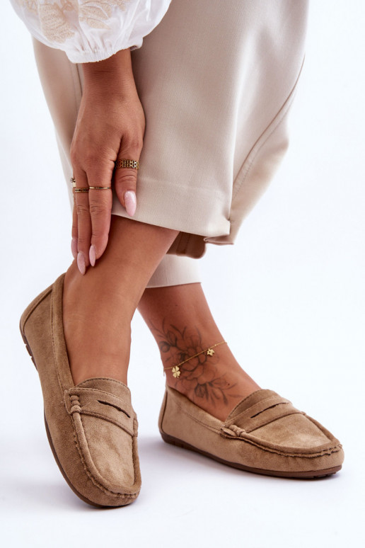 Eleganti zamšādas lauferi brūnas krāsas Lenvie