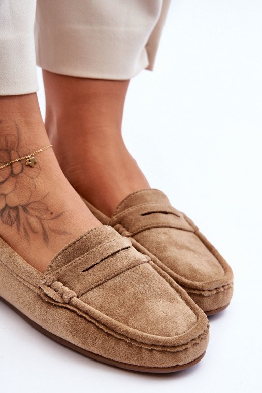 Eleganti zamšādas lauferi brūnas krāsas Lenvie