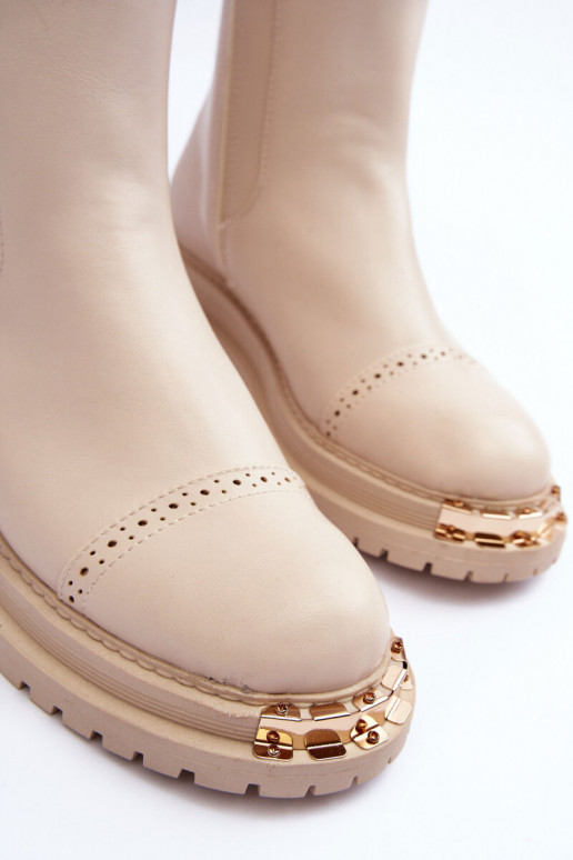 Sieviešu puszābaki Chelsea zābaki smilšu krāsas Nialee