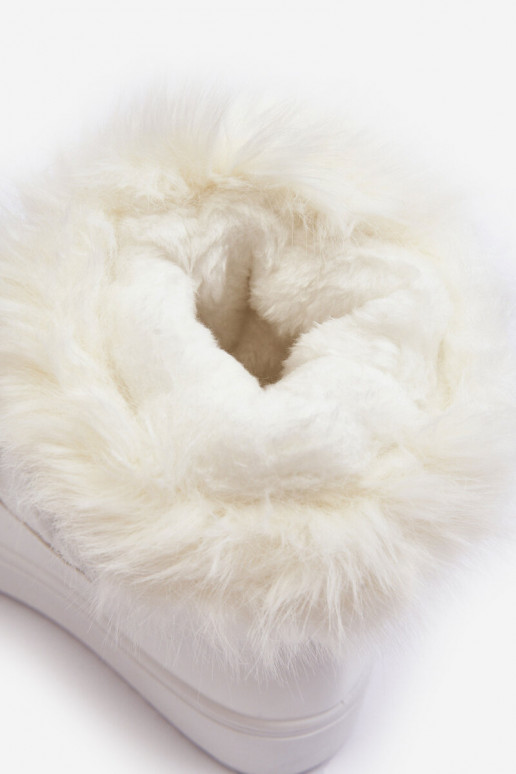 Sieviešu sniega apavi šņorējami baltas krāsas Santero - baltas krāsas