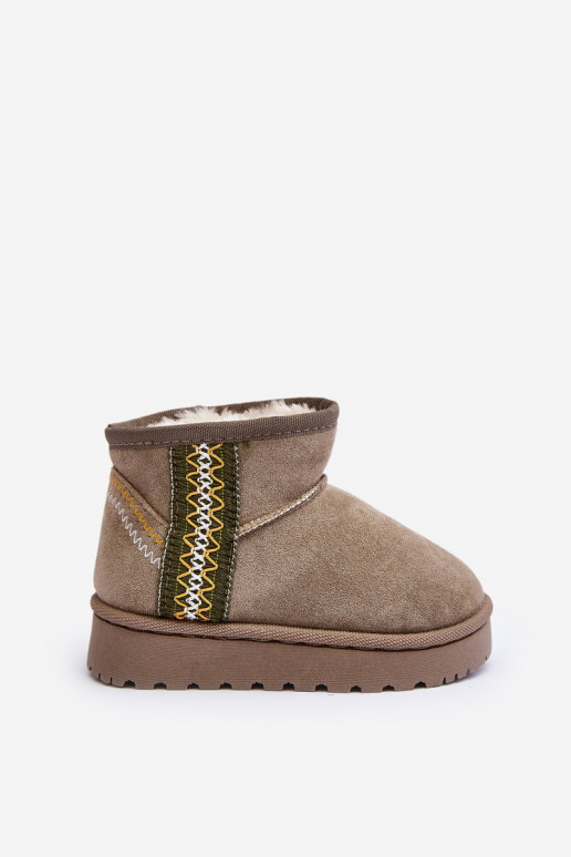 sniega apavi Sieviešu puszābaki siltināti Bērnu apavi Zaļas krāsas Leonora