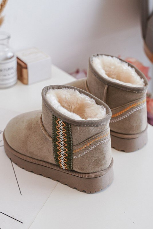 sniega apavi Sieviešu puszābaki siltināti Bērnu apavi Zaļas krāsas Leonora