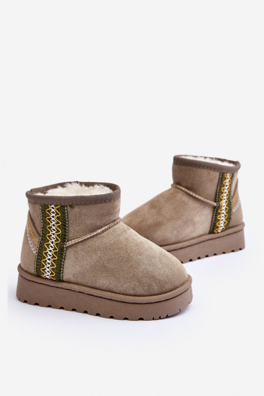 sniega apavi Sieviešu puszābaki siltināti Bērnu apavi Zaļas krāsas Leonora