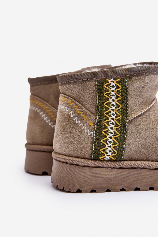 sniega apavi Sieviešu puszābaki siltināti Bērnu apavi Zaļas krāsas Leonora