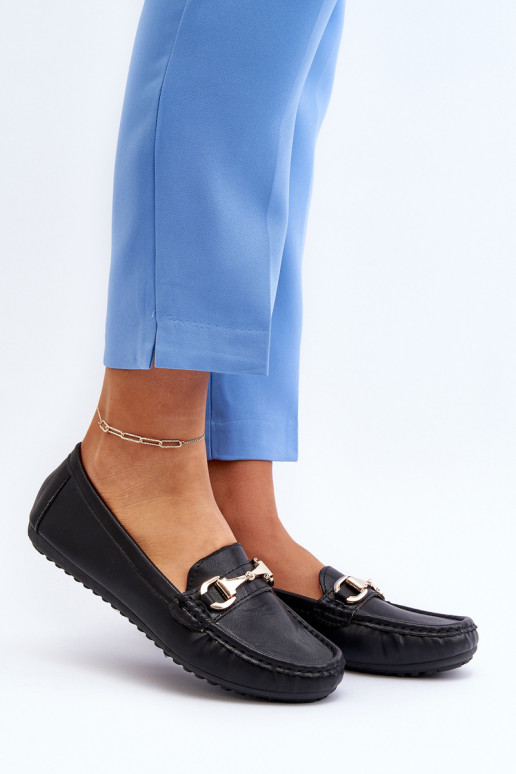 Sieviešu Klasiska modeļa Mokasīni Eko Āda melnas krāsas Demese