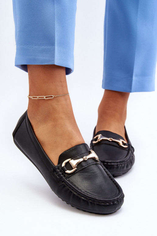 Sieviešu Klasiska modeļa Mokasīni Eko Āda melnas krāsas Demese