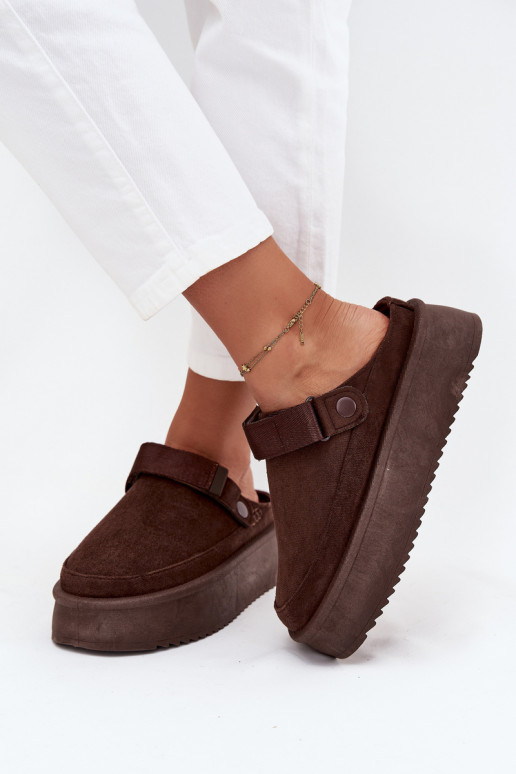 sniega apavi Sieviešu ar platformuar lipīgām aizdarēmem CzekoladoIne Jorielle