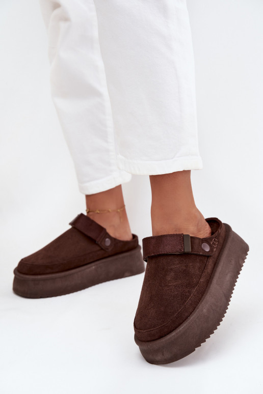 sniega apavi Sieviešu ar platformuar lipīgām aizdarēmem CzekoladoIne Jorielle