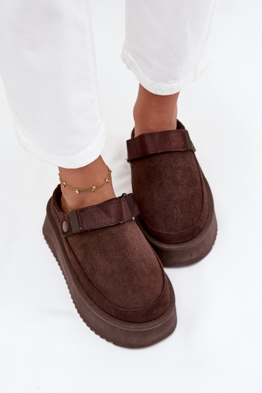 sniega apavi Sieviešu ar platformuar lipīgām aizdarēmem CzekoladoIne Jorielle