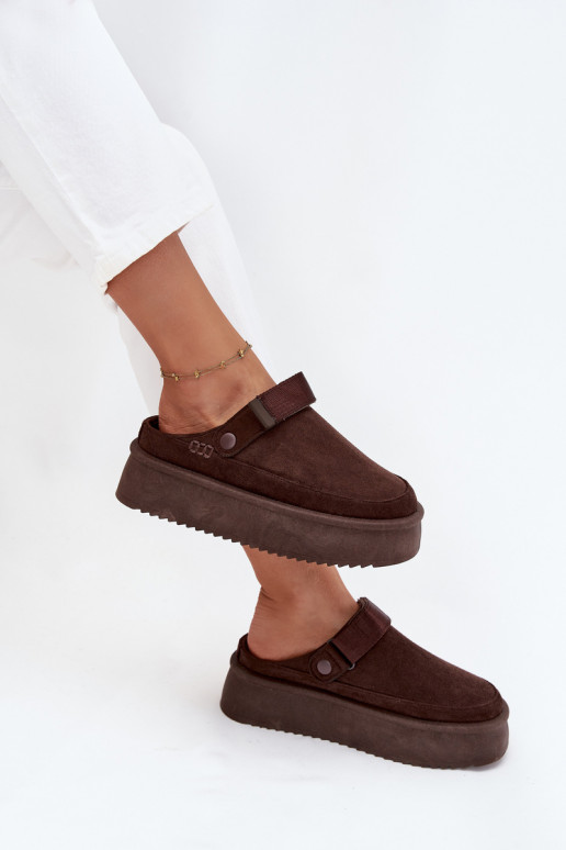 sniega apavi Sieviešu ar platformuar lipīgām aizdarēmem CzekoladoIne Jorielle