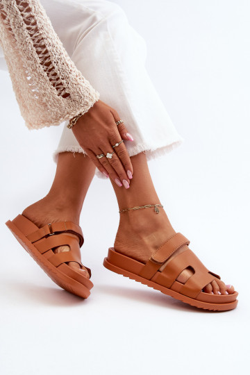 Klasiska modeļa sieviešu čības brūnas krāsas Molie 2