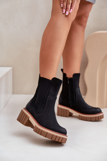 stilīgi puszābaki Uz pili siltināti melnas krāsas Linneviae 2