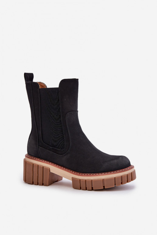 stilīgi puszābaki Uz pili siltināti melnas krāsas Linneviae