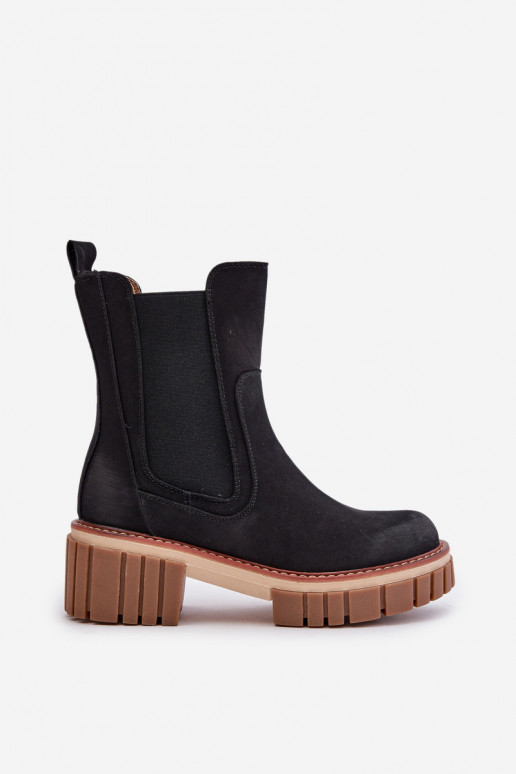 stilīgi puszābaki Uz pili siltināti melnas krāsas Linneviae