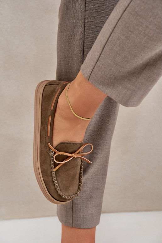 sieviešu mokasīni Uz plakanas zoles haki krāsas Timannie