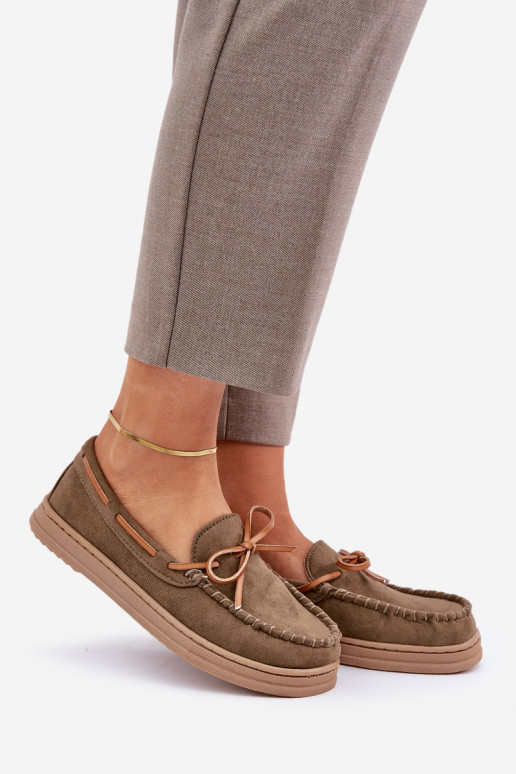 sieviešu mokasīni Uz plakanas zoles haki krāsas Timannie