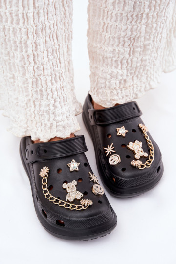 Vieglas čības uz pirksta sieviešu čībasPrzypinkami melnas krāsas Linaviela 2