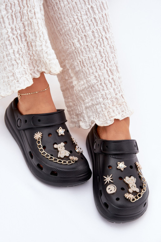 Vieglas čības uz pirksta sieviešu čībasPrzypinkami melnas krāsas Linaviela