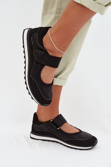 Sportiska stila apavi Sieviešu ar lipīgām aizdarēm melnas krāsas Aveliette