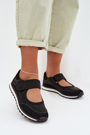 Sportiska stila apavi Sieviešu ar lipīgām aizdarēm melnas krāsas Aveliette 2