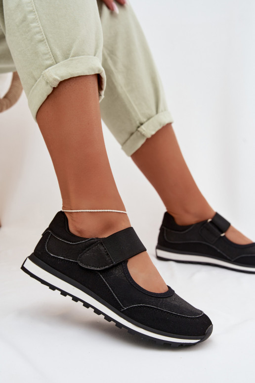 Sportiska stila apavi Sieviešu ar lipīgām aizdarēm melnas krāsas Aveliette