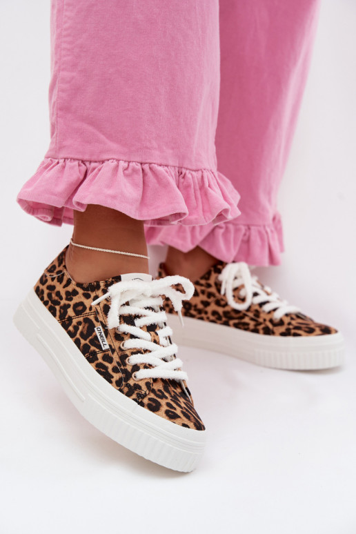 sieviešu puszābaki ar platformu O`NEILL SPINNA C INOMEN LOIN 90261009.92A ar leoparda kažokādas rakstu