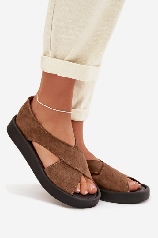 Sieviešu basenesIeslēgtsturalnego zamšādasu Zazoo 3196 brūnas krāsas