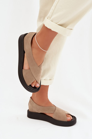 Sieviešu basenesIeslēgtsturalnego zamšādasu Zazoo 3196 smilšu krāsas