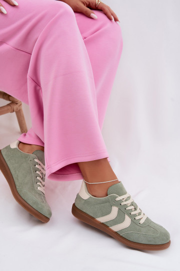 Sneakers modeļa apavi SieviešuEko zamšādau Zaļas krāsas Jesavella