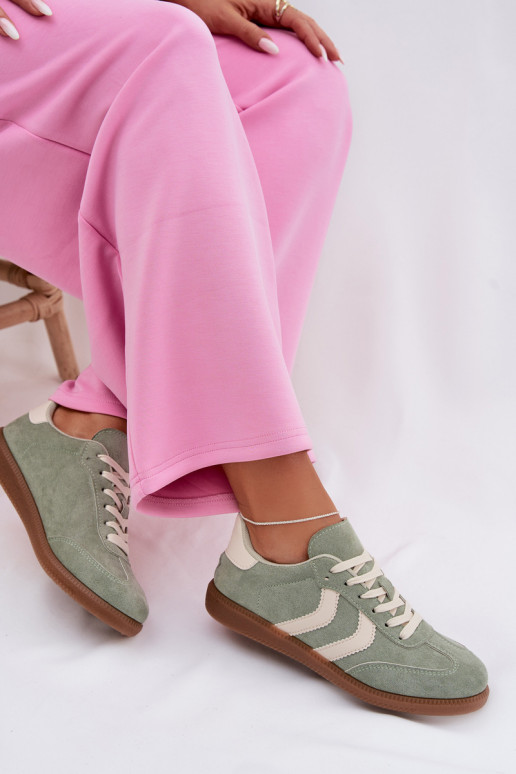 Sneakers modeļa apavi SieviešuEko zamšādau Zaļas krāsas Jesavella