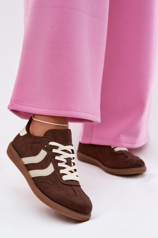 Sneakers modeļa apavi SieviešuEko zamšādau CzekoladoIne Jesavella