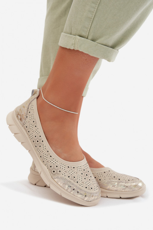 Ažūra balerīnasIeslēgtsturalnej Skóry smilšu krāsas Palorette