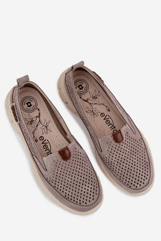 Ažūrs apaviIeslēgtsturalnego zamšādasu Pelēkas krāsas Ravinette