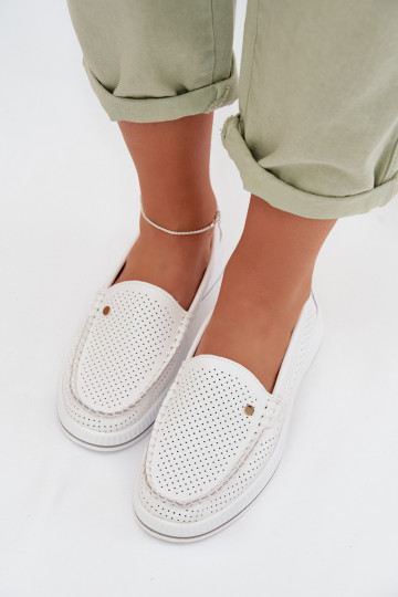 apavi SieviešuIeslēgtsturalnej Skóry S.Barski GR61-5980 baltas krāsas