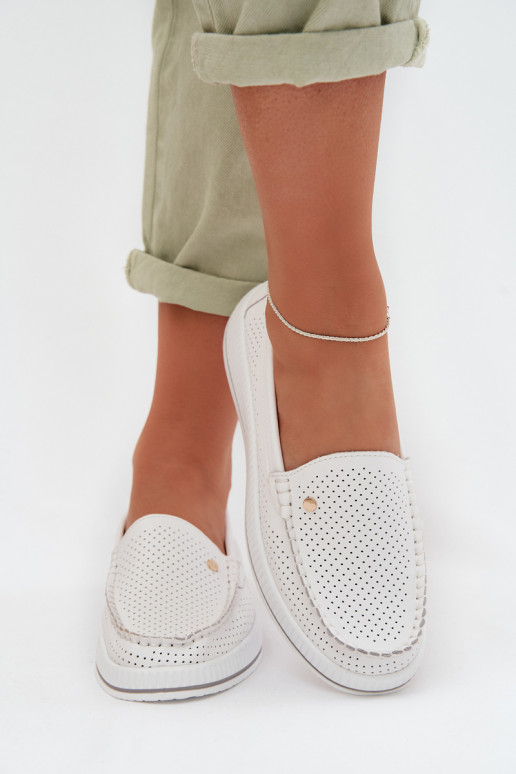 apavi SieviešuIeslēgtsturalnej Skóry S.Barski GR61-5980 baltas krāsas