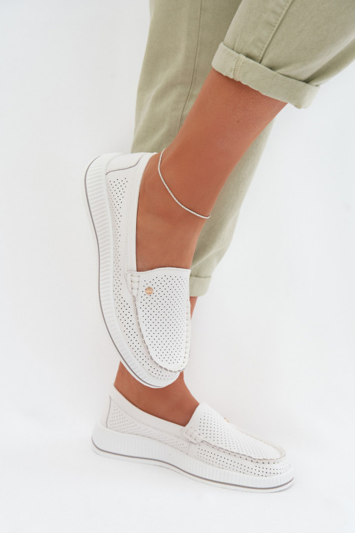 apavi SieviešuIeslēgtsturalnej Skóry S.Barski GR61-5980 baltas krāsas