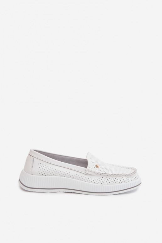 apavi SieviešuIeslēgtsturalnej Skóry S.Barski GR61-5980 baltas krāsas