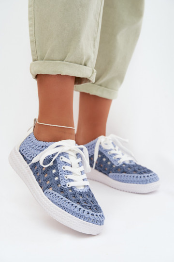 ar rakstiem Āda apavi Sieviešu D&A GR61-5951 Zilas krāsas 2