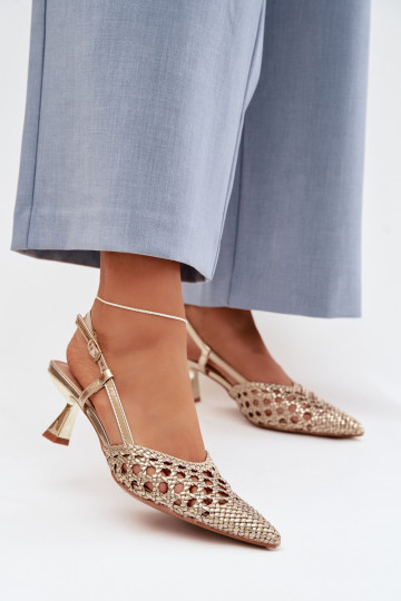 rakstainas basenes Sieviešu ar papēdi Zelta krāsas Selinae