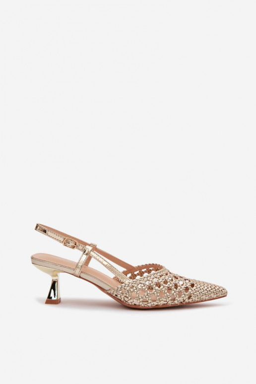 rakstainas basenes Sieviešu ar papēdi Zelta krāsas Selinae